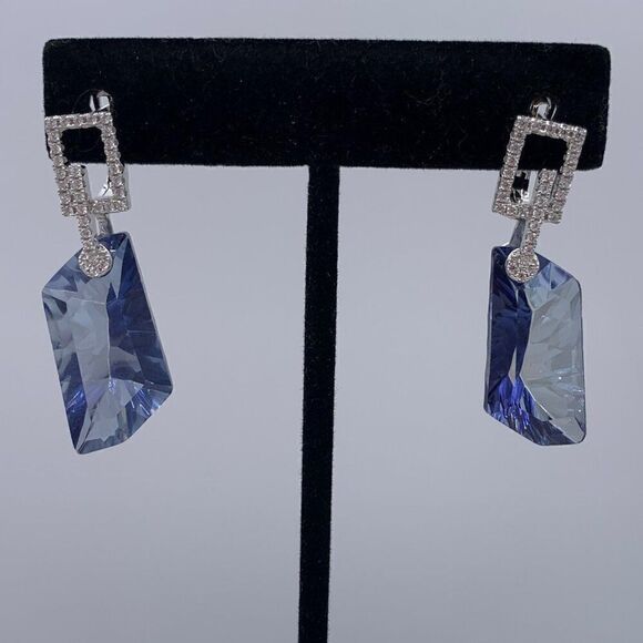 Purse, clutch, shoulder chain, deep blue, gold metal, blue and clear gems, NWOT - Picture 12 of 17